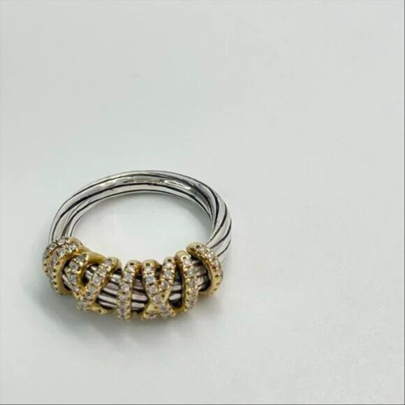 David Yurman Helena Ring with Diamonds & 18k Gold - Picture 1 of 10